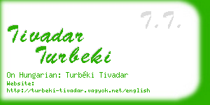 tivadar turbeki business card