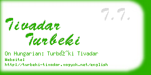 tivadar turbeki business card